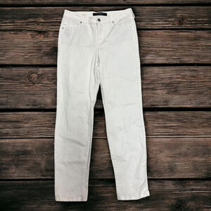 Liverpool Los Angeles Jeans Women’s 4 / 27 Bone White Mid Rise Slim Fit Raw Hem